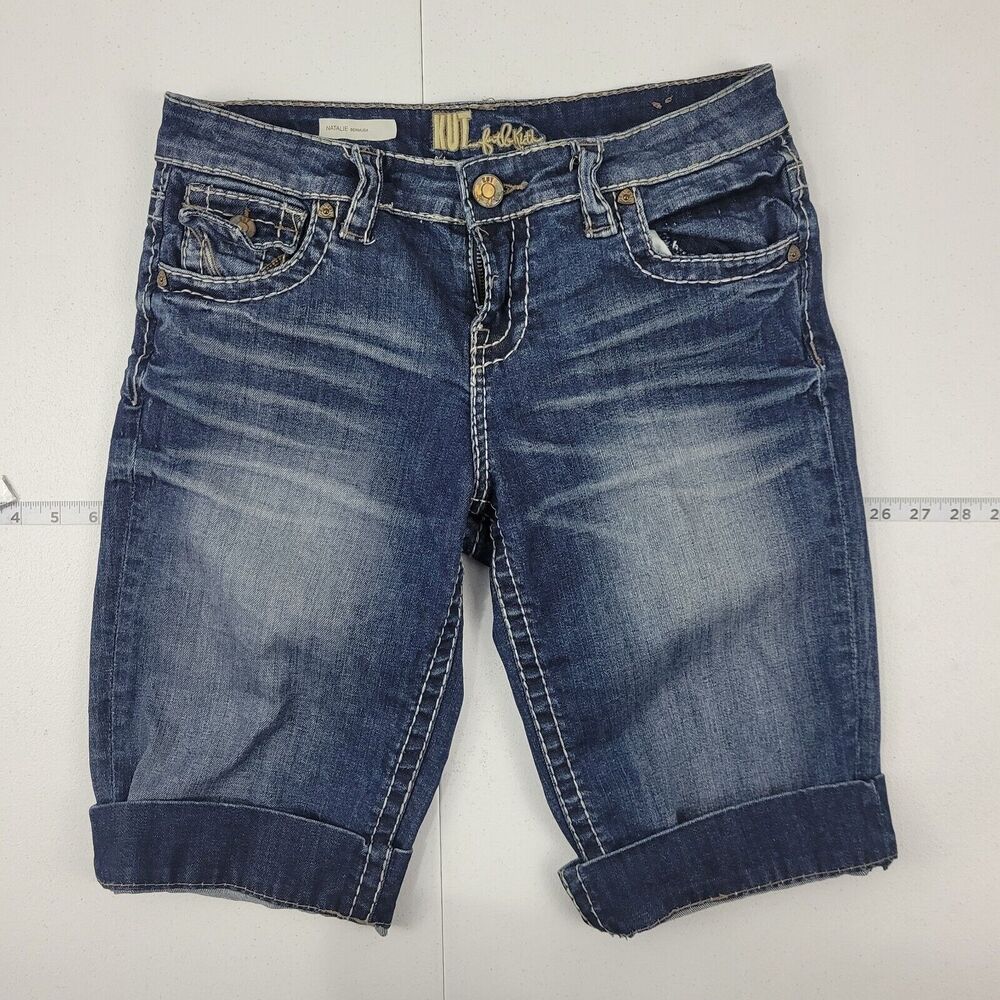 Kut From The Kloth Natalie Bermuda shorts womens 6 blue‎ 3011 denim